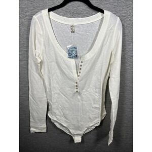 NEW Intimately Free People Dylan Thermal Bodysuit Ivory Size L
